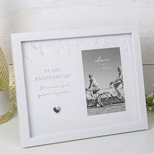 Picture of AMORE WHITE 30TH ANNIVERSARY FRAME  4X6